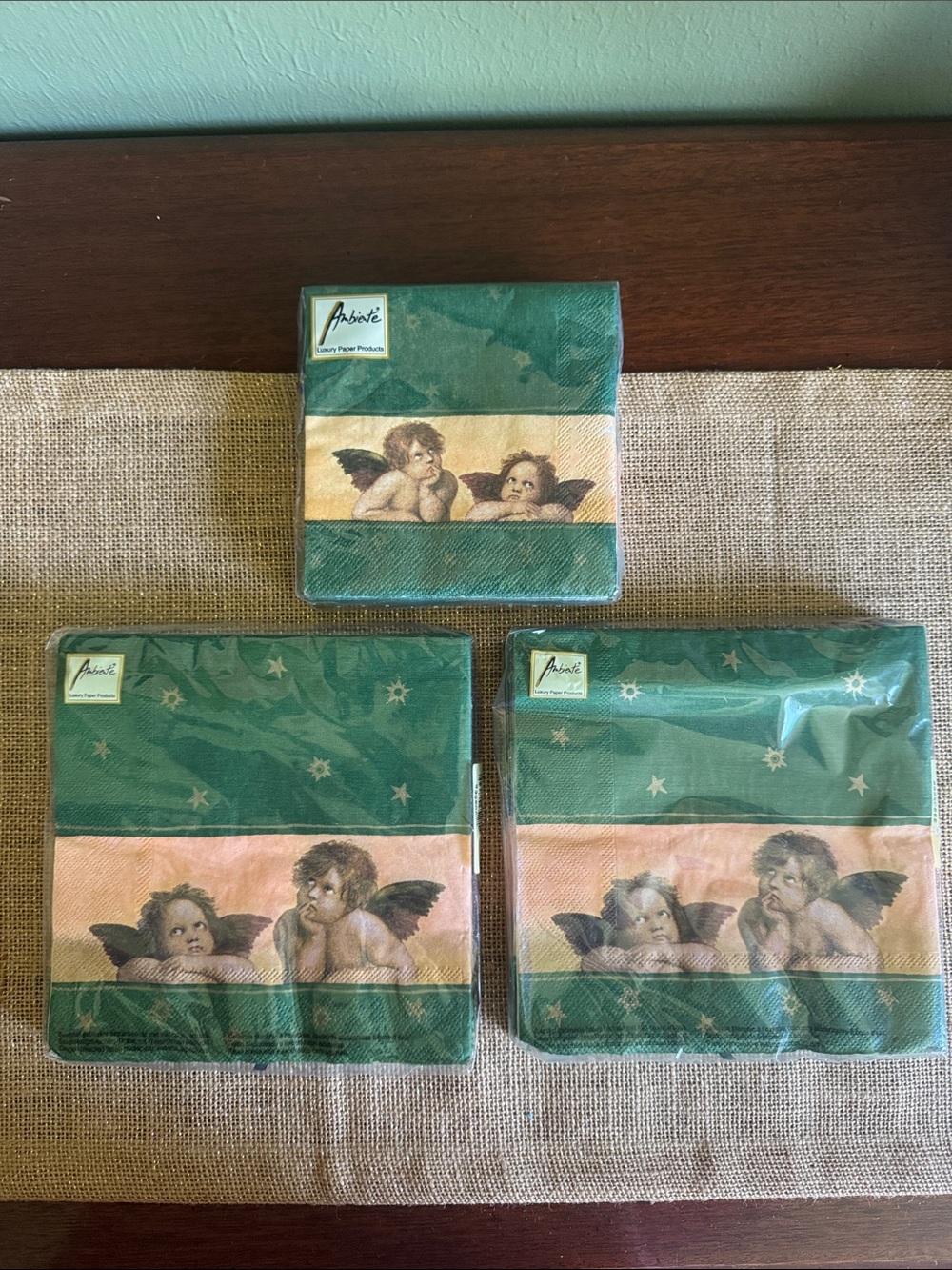 Raphael Angel Cherub Paper Napkins  1 Beverage & 2 Lunch Love Barware Party